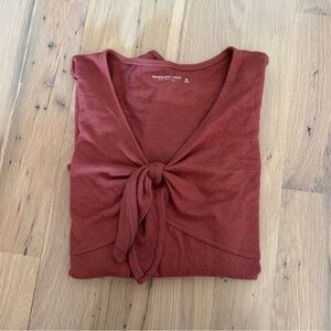 Abercrombie soft A&F cozy Tie Front body-suit